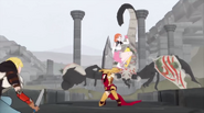 Pyrrha begins to launch Nora.