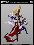 Team RWBY marketing poses by Courtney Brenek