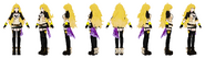 Yang's volume 2 "Hunter" outfit turnaround.