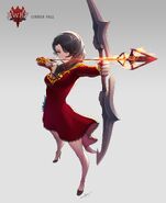 Cinder and her weapon, Midnight in artwork for RWBY: Amity Arena