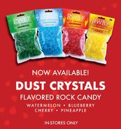 Rooster Teeth labels green rock candy as "Wind Dust"