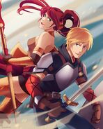 A photo of Pyrrha and Jaune commissioned by Jen Brown and Miles Luna, as posted on Jen's Twitter.