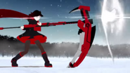 Ruby, firing Crescent Rose in scythe form