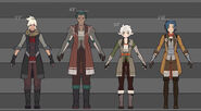 Concept art depicting the Happy Huntresses' heights