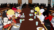 Chicken nuggets on Jaune's plate