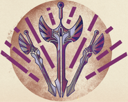 A stylized version of Vacuo's crest from RWBY: Fairy Tales of Remnant.