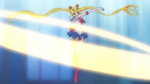 Sailor Moon performing Moon Tiara Boomerang.