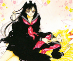 Rei and Minako in a rare piece of artwork by Naoko Takeuchi