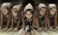 Levi cleans with his squad