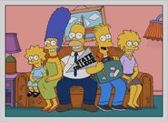 The Simpsons 8 years later. Maggie is 9, Marge is 44, Homer is 47, Bart is 18, and Lisa is 16. Bart is graduating from high school and going to a state college. 2019