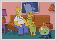 The Simpsons 29 years later. Marge is 65, and Homer is 68. They now have a pet Martian. 2040