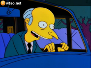 Burns driving his limo