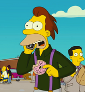 Mr. Hutz (with black hair) cameo in The Simpsons Movie