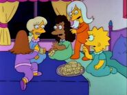 Becky with her friends at Lisa's sleepover