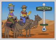 The Simpsons 27 years later. Marge is 63 and Homer is 66. They are visiting South Pole, which is now a desert. 2038