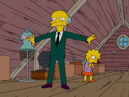 Mr. Burns protecting Lisa from the goat