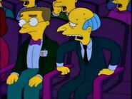 Burns asking Smithers if the audience is booing him after his film ended