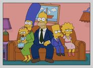 The Simpsons 2 years later. Maggie is 3, Marge is 38, Homer is 41, Bart is 12, and Lisa is 10. Lisa is taller than Bart. 2013