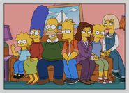 The Simpsons 12 years later. Maggie is 13, Marge is 48, Homer is 51, Bart is 22, and Lisa is 20 and is now in a polyamorous relationship with two girlfriends. 2023