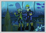 The Simpsons 26 years later. Marge is 62, and Homer is 65. They are visiting an underwater New York City. 2037