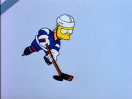 Bart plays hockey