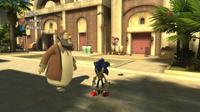 Latif in Shamar's Town Stage on the Xbox 360/PlayStation 3 version of Sonic Unleashed.