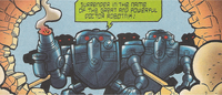 Several models of the E-105 Army, from Sonic the Hedgehog #121.