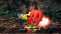 Knuckles obtaining the Fighting Gloves