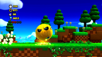 Zazz throwing the Moon Mech in Windy Hill Zone 4, Sonic Lost World (Wii U)