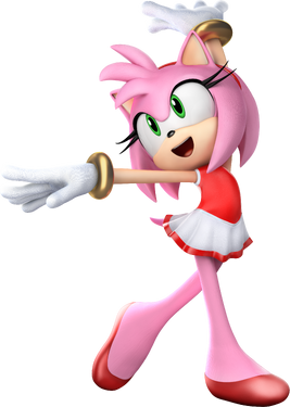 Amy in her swimming outfit during the Tokyo Olympics, from Mario & Sonic at the Olympic Games Tokyo 2020.