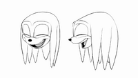 Concept artwork of Knuckles' facial expressions.