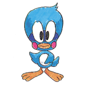 A blue Flicky, from Sonic the Hedgehog (16-bit)