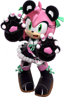 Amy in her "Panda" outfit, from Sonic Forces: Speed Battle.