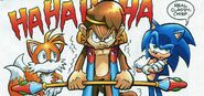 De izquierda a derecha: Tails, Khan y Sonic