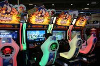 Several Sonic and Sega All-Stars Racing Arcade units