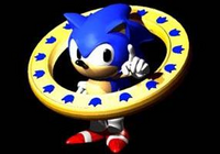 Original render of Sonic and the big ring seen in the game's title screen.