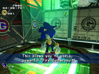 Sonic obtaining the Flame Ring, from Sonic Adventure 2