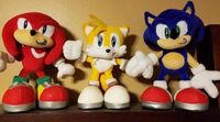 The small sized Knuckles, Tails and Sonic.