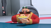 Eggman eating cereal