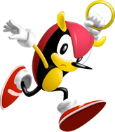 Mighty wearing his current shoes, from Knuckles' Chaotix.