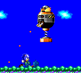 Sonic fighting Bouncy Boss Robot.