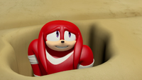 Knuckles in hole