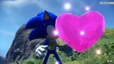 Sonic with Amy's Memory Token, from Sonic Frontiers.