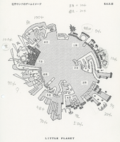 Concept artwork of Little Planet featuring a section for Dubious Depths (labeled as "2R"). Taken from Sonic Origins.