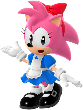 Amy in her "Retro Diner Style" outfit, from Sonic Superstars.