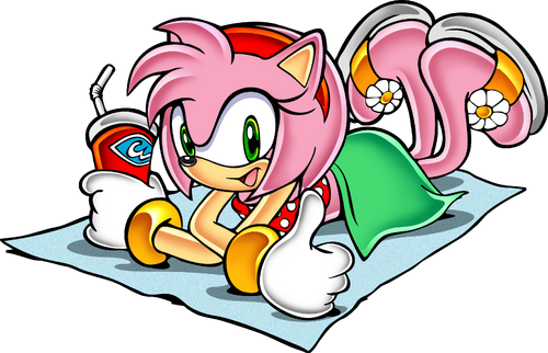 Amy in her beach outfit, from Sonic Adventure.