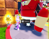 Magical Girl Blaze stood by Dodon Pa's rocket prompting the "sneak in" option to appear.