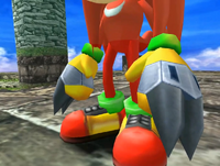 Knuckles wearing the Fighting Gloves with the Shovel Claws