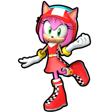 Amy in her "Racesuit" outfit, from Sonic Speed Simulator.