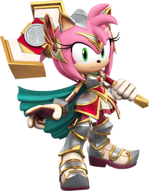 Amy in her "Paladin" outfit, from Sonic Forces: Speed Battle.